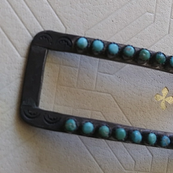 Antique Vintage Turquoise Southwestern hair stick barrette boho - Picture 5 of 6